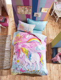 L'essentiel linge de maison Dream - Mint Ranforce Young Quilt Cover Set